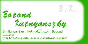 botond kutnyanszky business card